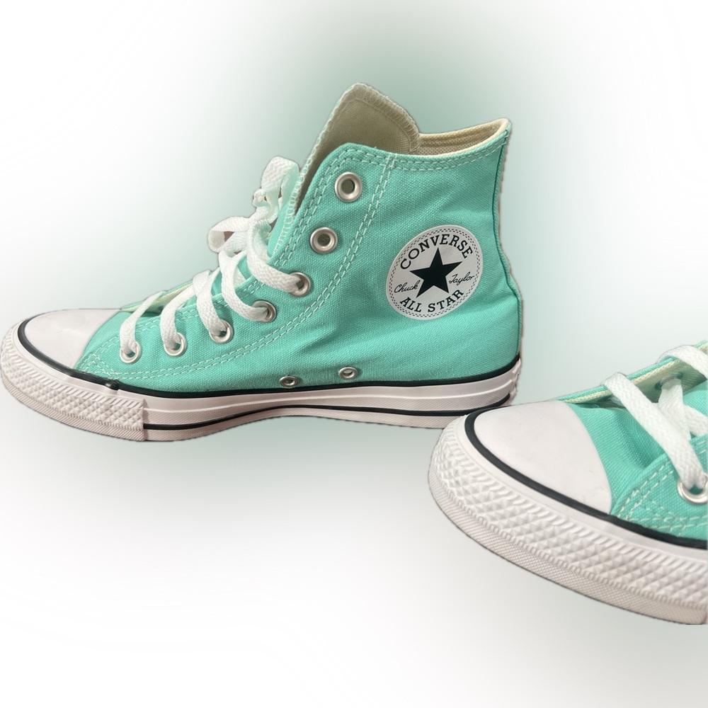 Converse Teal High-Top Sneakers - Picture 2 of 9